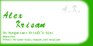 alex krisan business card